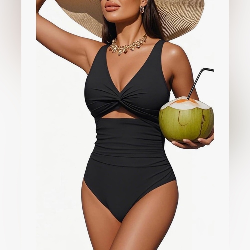 Tempt Me Women One Piece Swimsuits Tummy Control Cutout Bathing Suits Ruched B3